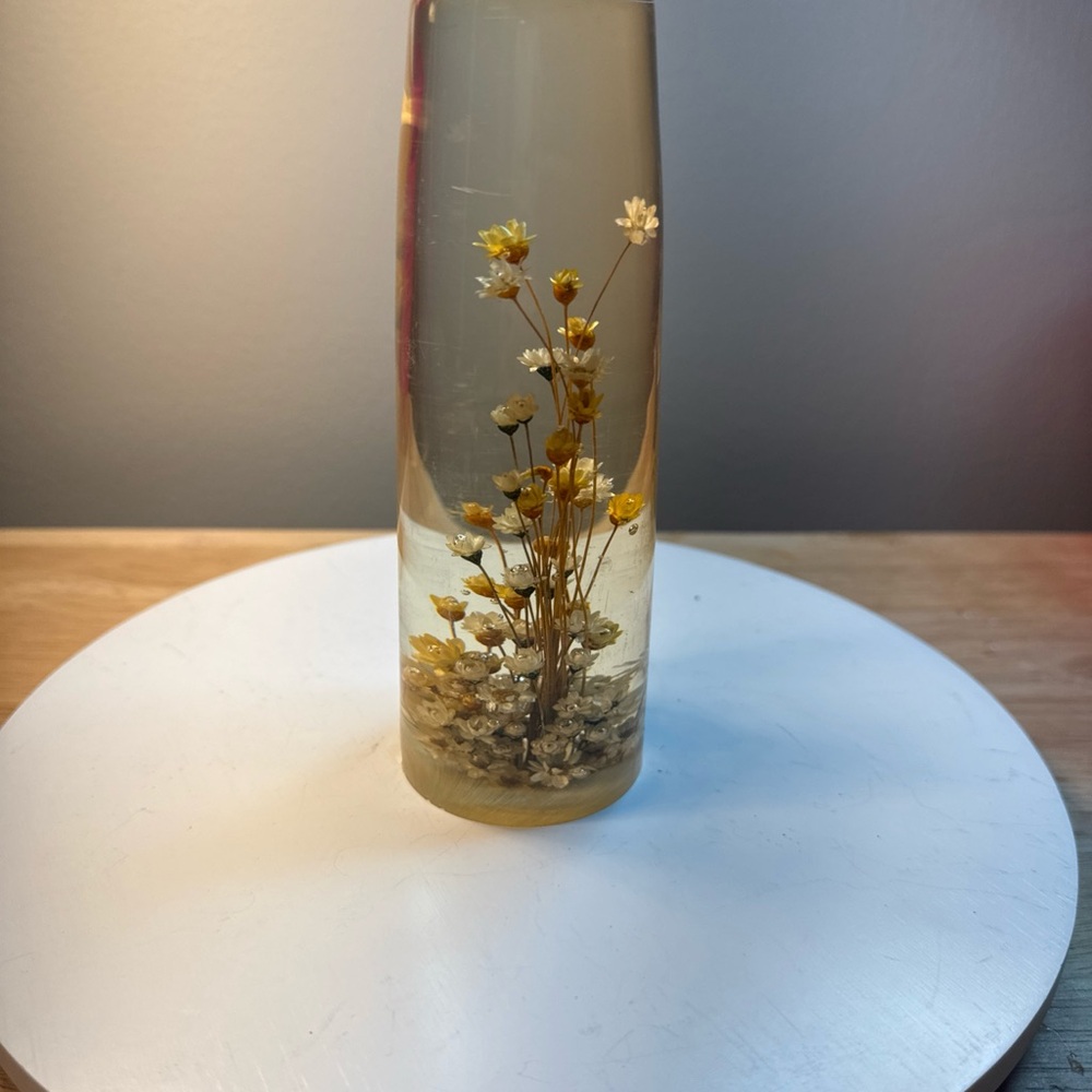 Elegant Floral Resin Art Vase